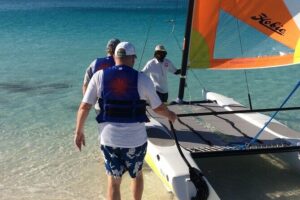 Hobie Cat Sailing Lesson - Granite Bay lessons: steering, sail control, and asking questions